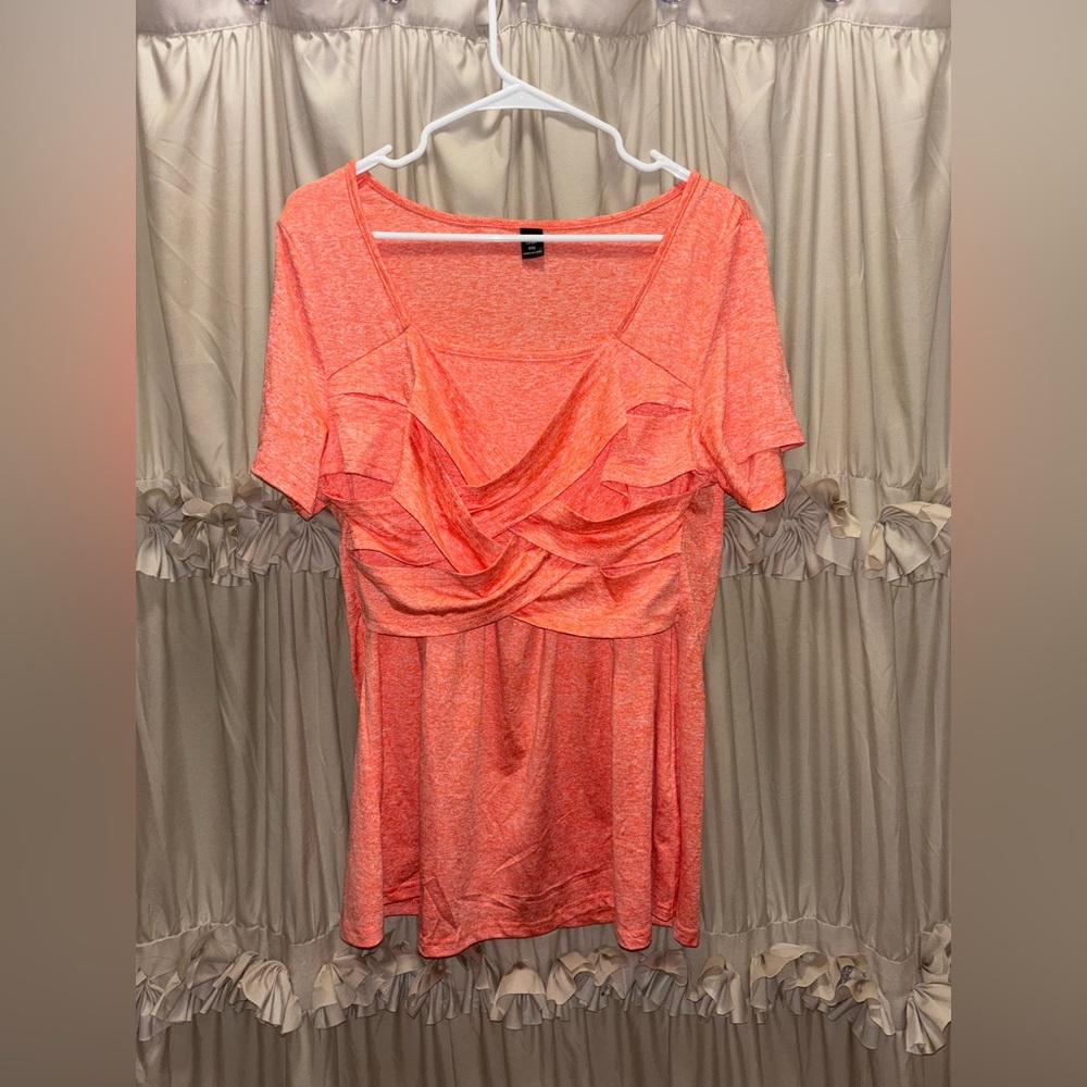 Vibrant Orange Ruffle Top